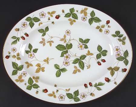 Wild Strawberry (Bone & Oven To Table) 13" Oval Serving Platter