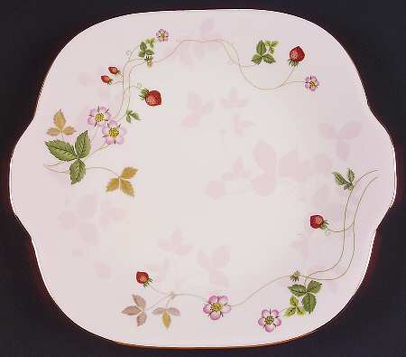 Wild Strawberry (Bone & Oven To Table) Square Handled Cake Plate