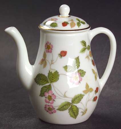 Wild Strawberry (Bone & Oven To Table) Miniature Coffee Pot & Lid