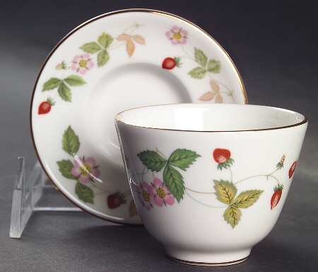 Wild Strawberry (Bone & Oven To Table) Asian Flat Cup & Saucer Set