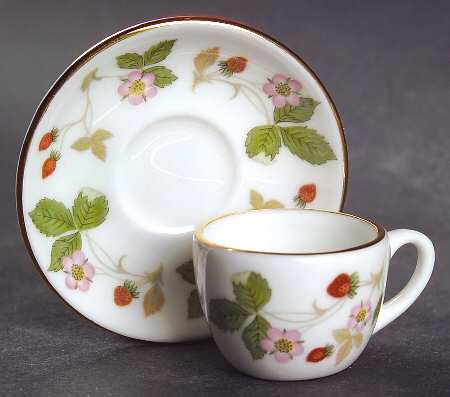 Wild Strawberry (Bone & Oven To Table) Miniature Cup and Saucer Set