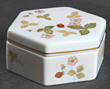 Wild Strawberry (Bone & Oven To Table) Hexagonal Box & Lid