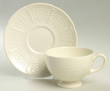 Willow Weave Footed Cup & Saucer Set
