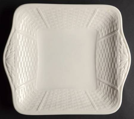 Willow Weave Square Handled Cake Plate