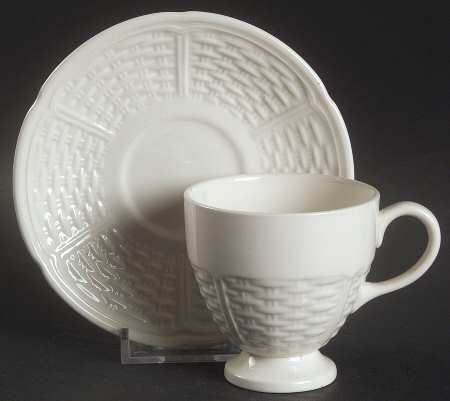Willow Weave Footed Demitasse Cup & Saucer Set