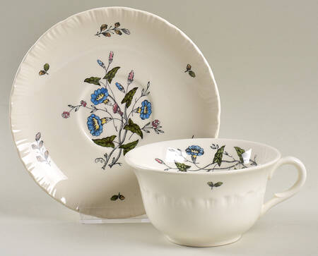 Williamsburg Wild Flowers Flat Cup & Saucer Set