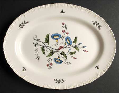 Williamsburg Wild Flowers 14" Oval Serving Platter