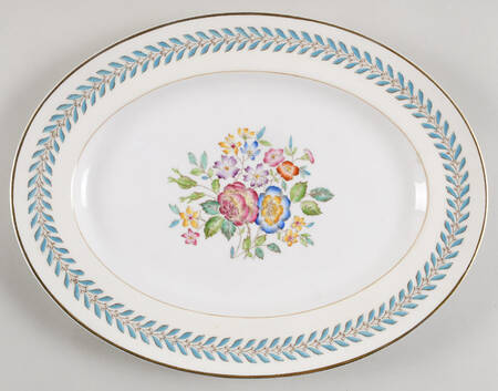 Woodstock (Gold Trim) 13" Oval Serving Platter