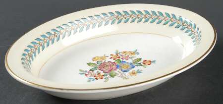 Woodstock (Gold Trim) 10" Oval Vegetable Bowl