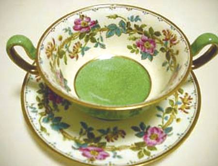 Woodbine Footed Cream Soup Bowl & Saucer Set