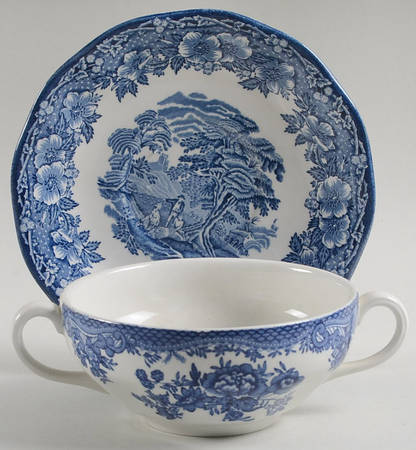 Woodland Flat Cream Soup Bowl & Saucer Set
