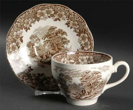 Woodland Brown Flat Cup & Saucer Set