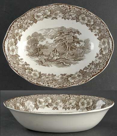 Woodland Brown 9" Oval Vegetable Bowl