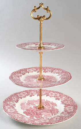 Woodland Pink (Unicorn Backstamp) 3-Tiered Serving Tray (DP, SP, BB)