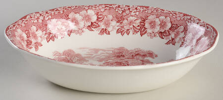 Woodland Pink (Unicorn Backstamp) 9" Oval Vegetable Bowl