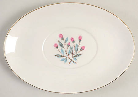 Pink Hope (Gold  Trim) Underplate for Gravy Boat