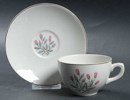 Pink Hope (Gold  Trim) Flat Cup & Saucer Set