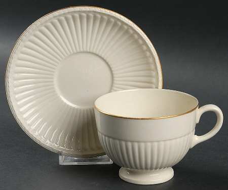 Edme (Gold Trim) Footed Cup & Saucer Set