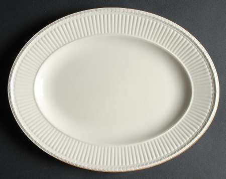 Edme (Gold Trim) 11" Oval Serving Platter