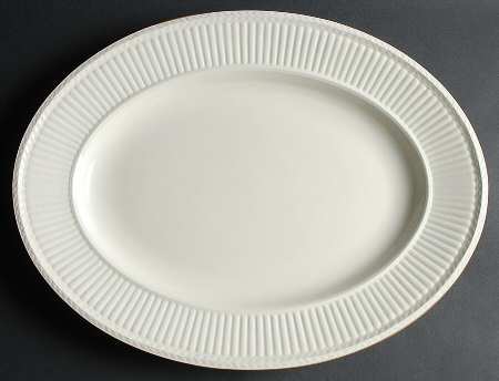 Edme (Gold Trim) 16" Oval Serving Platter