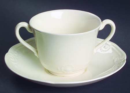 Regency Cream Flat Bouillon Cup & Saucer