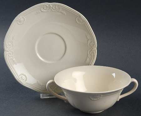 Regency Cream Flat Cream Soup Bowl & Saucer Set