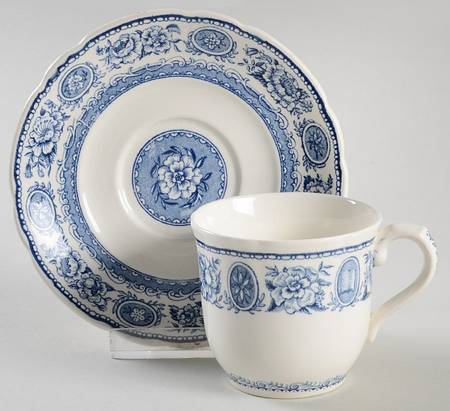 Yale University Blue (Not Embossed) Flat Demitasse Cup & Saucer Set