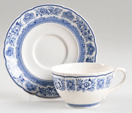 Yale University Blue (Not Embossed) Flat Cup & Saucer Set