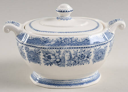 Yale University Blue (Not Embossed) Sugar Bowl & Lid