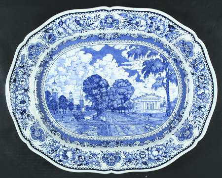 Yale University Blue (Not Embossed) 20" Oval Serving Platter
