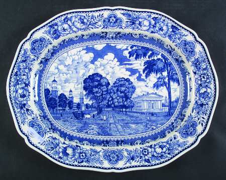 Yale University Blue (Not Embossed) 16" Oval Serving Platter