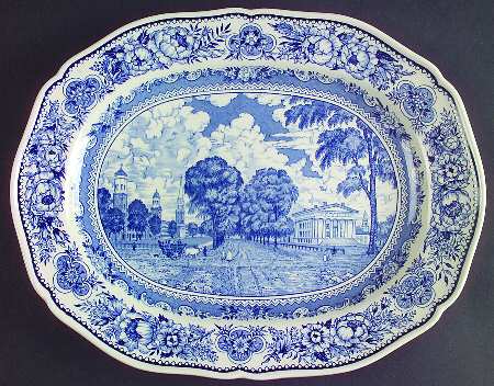 Yale University Blue (Not Embossed) 12" Oval Serving Platter