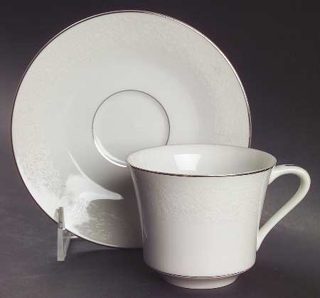 Bridal Lace Flat Cup & Saucer Set