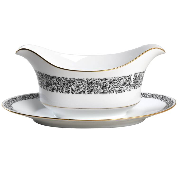 Crete Gravy Boat with Attached Underplate