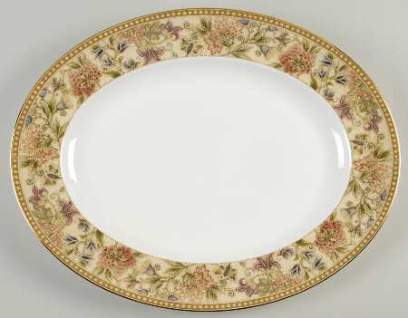 Floral Tapestry 14" Oval Serving Platter