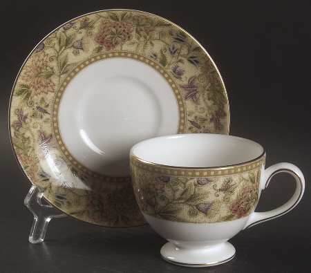 Floral Tapestry Leigh Shape Footed Cup & Saucer Set