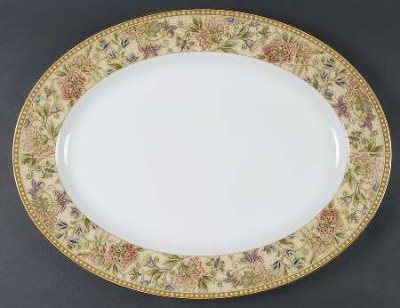 Floral Tapestry 15" Oval Serving Platter