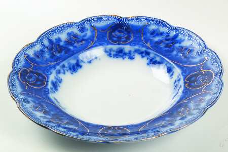 Atalanta (Gold Scrolls) Large Rim Soup Bowl