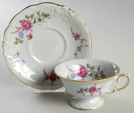 Sheraton Rose Footed Cup & Saucer Set