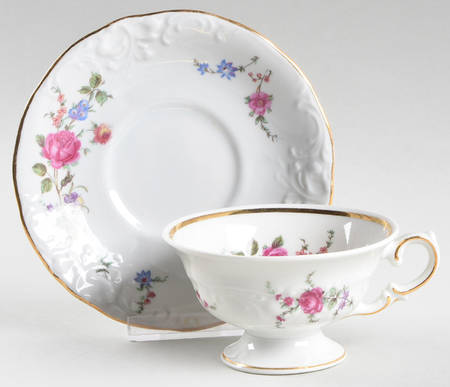 Sheraton Rose Footed Cup & Saucer Set