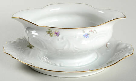 Sheraton Rose Gravy Boat with Attached Underplate