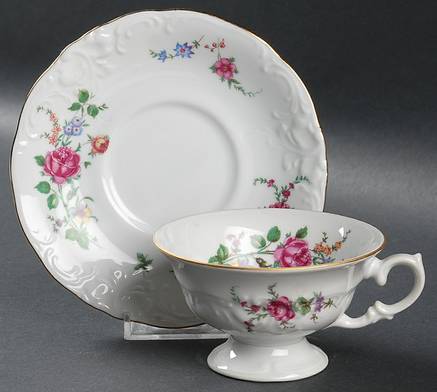 Sheraton Rose Footed Cup & Saucer Set
