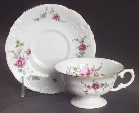 Sheraton Rose Footed Cup & Saucer Set