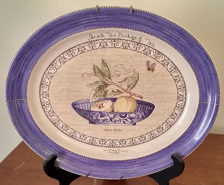 Sarah's Garden 2002 Signed Special Edition 16" Oval Platter