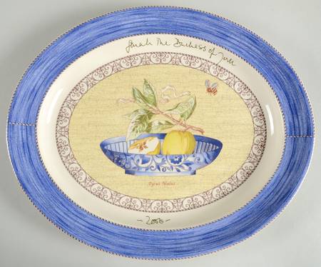 Sarah's Garden 2006 16" Signed Special Edition Oval Platter