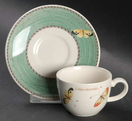 Sarah's Garden Flat Demitasse Cup & Saucer Set