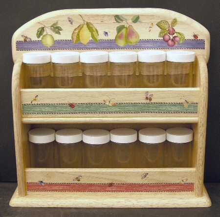 Sarah's Garden Spice Jar Set with Wood Stand