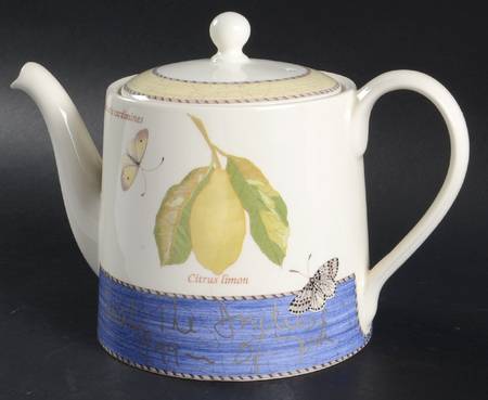 Sarah's Garden 1999 Signed Teapot & Lid