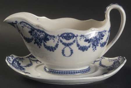 Grosvenor Blue (No #, No Trim) Gravy Boat & Underplate