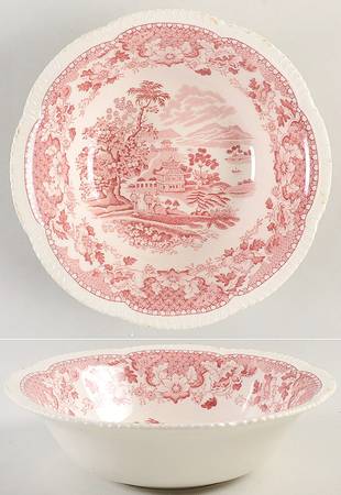 Seaforth Pink (Rope Edge, Scallop) 8" Round Vegetable Bowl